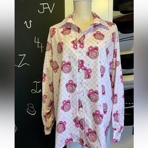Pink Disco Button Up Blouse 🪩 💗
